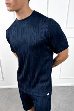 Wave Slim Fit T-Shirt - Navy(Mte14 2528 Nv) -Jk Attire Navy10