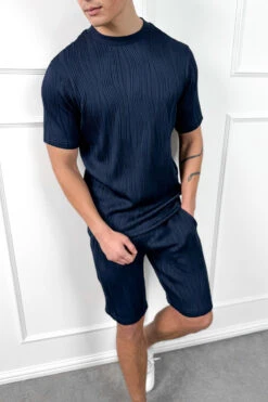 Wave Slim Fit T-Shirt - Navy(Mte14 2528 Nv) -Jk Attire Navy7 52a26445 4388 45ac 8a51 eb53cb038ed8