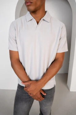 Waffle Boxy Open Neck Polo - Grey(Waffle Boxy Open Neck Polo Grey) 11 Waffle Boxy Open Neck Polo - Grey(Waffle Boxy Open Neck Polo Grey) -Jk Attire Product5 15