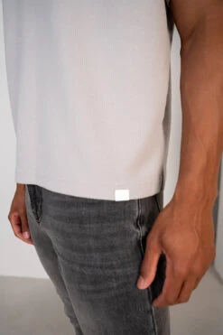 Waffle Boxy Open Neck Polo - Grey(Waffle Boxy Open Neck Polo Grey) 13 Waffle Boxy Open Neck Polo - Grey(Waffle Boxy Open Neck Polo Grey) -Jk Attire Product5 7