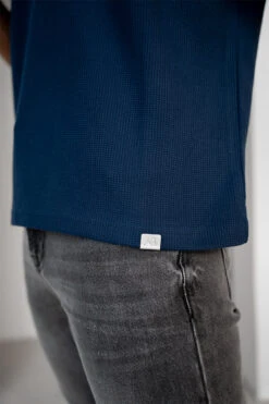 Waffle Boxy Open Neck Polo - Navy(Waffle Boxy Open Neck Polo Navy) 11 Waffle Boxy Open Neck Polo - Navy(Waffle Boxy Open Neck Polo Navy) -Jk Attire Product7 2