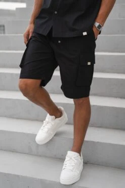 Ripstop Cargo Shorts - Black(Msh14 2426 Bk 1) -Jk Attire RAH06214