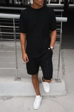 Hole Knit Shorts - Black(Msh14 2428 Bk) -Jk Attire RAH06544 d6499ab3 40bd 403a 989f 2d603f29ef31