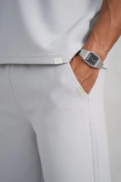 Waffle Straight Leg Joggers - Grey(Mpt14 2449 Lg) -Jk Attire RAH07118