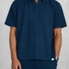 Waffle Boxy Open Neck Polo - Navy(Mte14 2448 Nv)