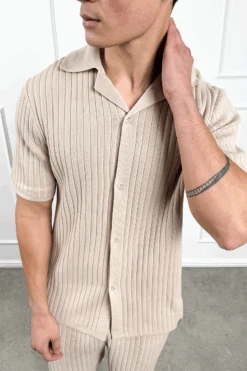 Pleated Revere Shirt - Taupe(Mst14 2425 Tp) -Jk Attire STONE4