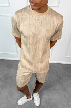 Wave Slim Fit T-Shirt - Taupe(Mte14 2528 Lg Copy) -Jk Attire Stone10