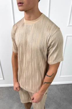 Wave Slim Fit T-Shirt - Taupe(Mte14 2528 Lg Copy)