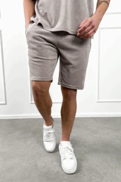 Oversized Towelling Twin Set - Taupe(New Oversized Towelling Twin Set Black) -Jk Attire TAUPE11