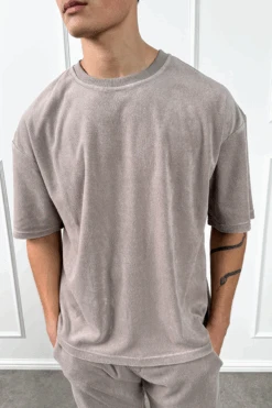 Oversized Towelling Twin Set - Taupe(New Oversized Towelling Twin Set Black) -Jk Attire TAUPE5