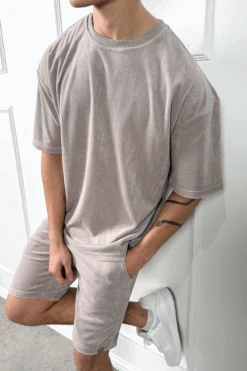 Oversized Towelling Twin Set - Taupe(New Oversized Towelling Twin Set Black) -Jk Attire TAUPE8