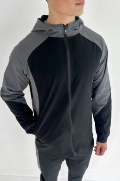 Panel Tech Zip-Up Jacket - Black/Charcoal(New Panel Tech Zip Up Jacket Black Charcoal)
