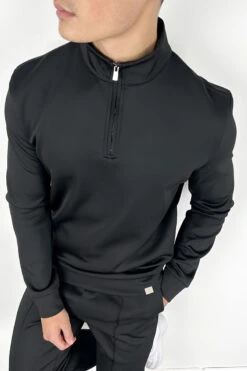 Scuba Quarter Zip Jumper - Black(New Scuba Quarter Zip Jumper Black)