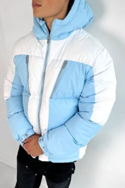 Split Panel Puffer Jacket - Pale Blue(New Winter Mjk11 2226 Pb)