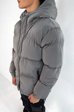 Technical Reflective Puffer Jacket - Grey(New Winter Mjk11 2227 Gy) -Jk Attire grey 3